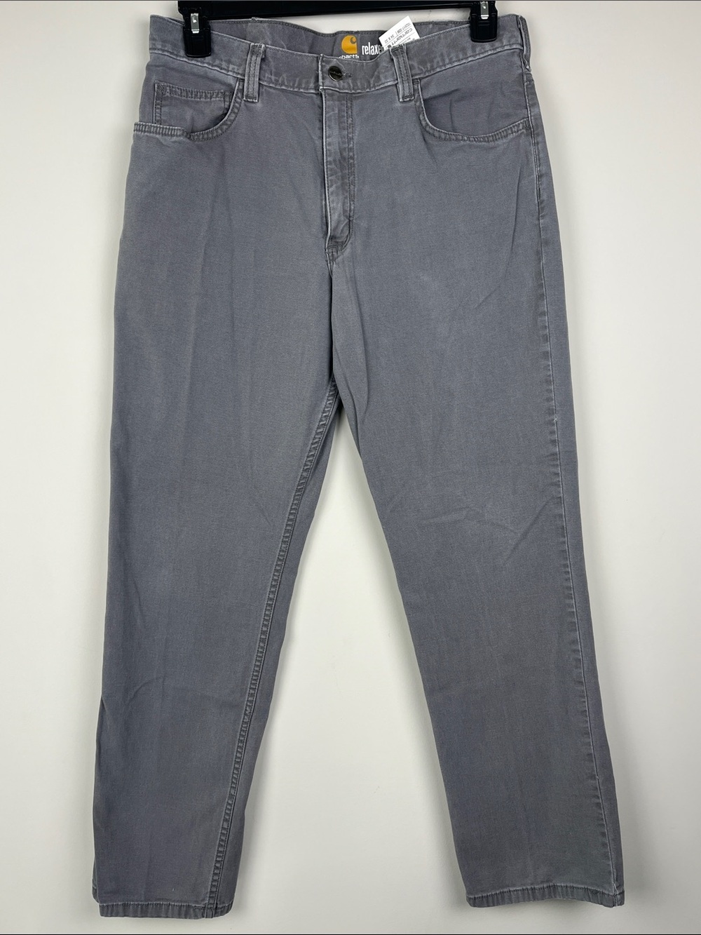 Carhartt 34X32 Relaxed Fit Carpenter Work Pants Gray Men’s Utility Canvas